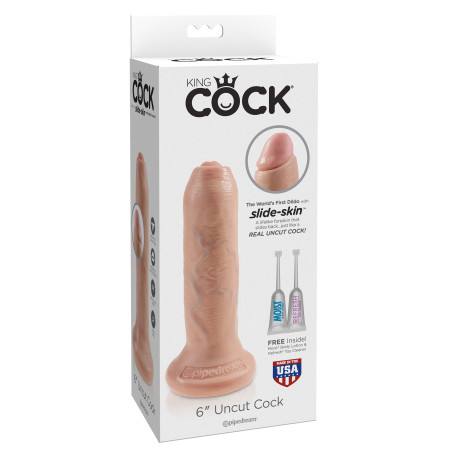 Gode UNCUT de KingCock 15cm avec gland à décalotter