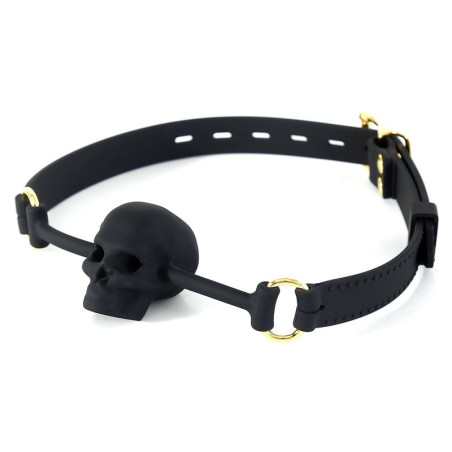 Bâillon Tête de mort SKULL Noir en silicone