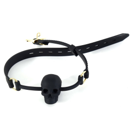 Bâillon Tête de mort SKULL Noir en silicone 2