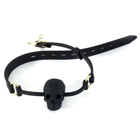 Bâillon Tête de mort SKULL Noir en silicone