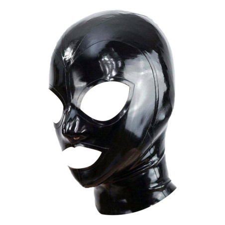 Cagoule en Latex TEXIE Noir Zip
