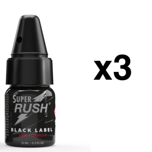 SUPER RUSH Black Label 10ml + Bouchon Diffuseur x3