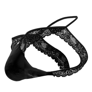 Jockstrap Dentelle QETESH Noir Mouillé