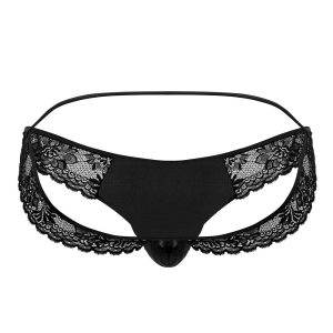 Jockstrap Dentelle QETESH Noir Mouillé