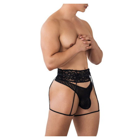 Porte-Jarretelles String TORETH Noir Dentelle