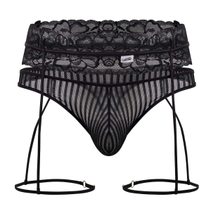 Porte-Jarretelles String TORETH Noir Dentelle