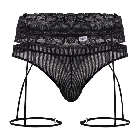 Porte-Jarretelles String TORETH Noir Dentelle