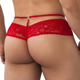 String Dentelle à Lacets ATARGIS Rouge 2