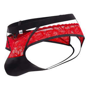 Jockstrap Dentelle LALITA Noir et Rouge