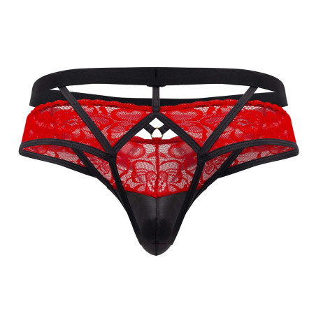 Jockstrap Dentelle LALITA Noir et Rouge