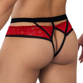 Jockstrap Dentelle LALITA Noir et Rouge 2