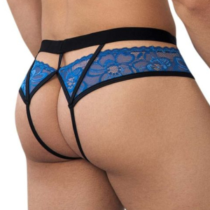 Jockstrap Dentelle LALITA Noir et Bleu