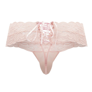 String Dentelle à Lacets UZZA Rose Dentelle