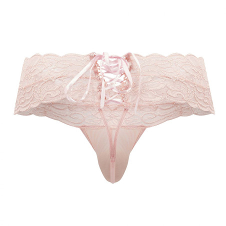 String Dentelle à Lacets UZZA Rose Dentelle