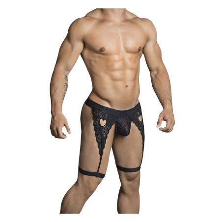 String Porte-Jarretelles Dentelle PEITHO Noir