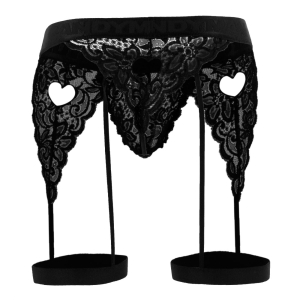 String Porte-Jarretelles Dentelle PEITHO Noir