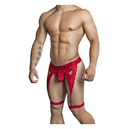 String Porte-Jarretelles Dentelle PEITHO Rouge