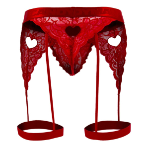 String Porte-Jarretelles Dentelle PEITHO Rouge