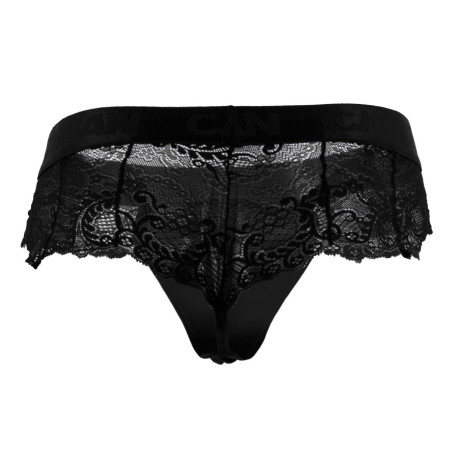 String Dentelle BES Noir Transparent