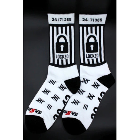 Chaussettes blanches LOCKED Sk8erboy
