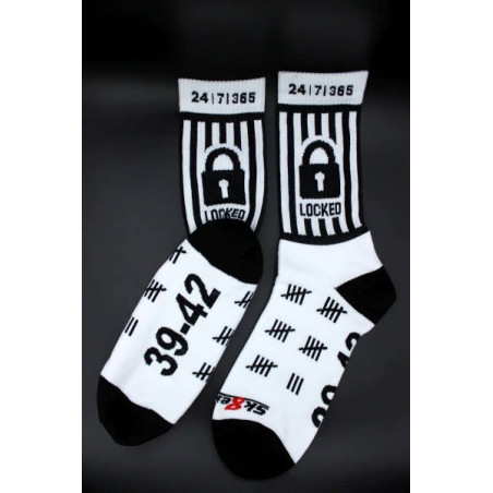 Chaussettes blanches LOCKED Sk8erboy