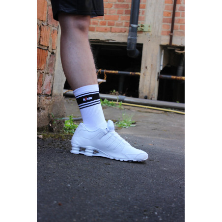 Chaussettes blanches Sk8erboy Deluxe Blanc-Noir