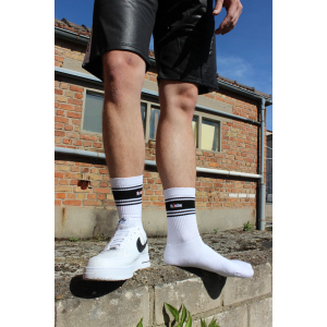 Chaussettes blanches Sk8erboy Deluxe Blanc-Noir