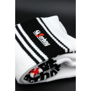 Chaussettes blanches Sk8erboy Deluxe Blanc-Noir