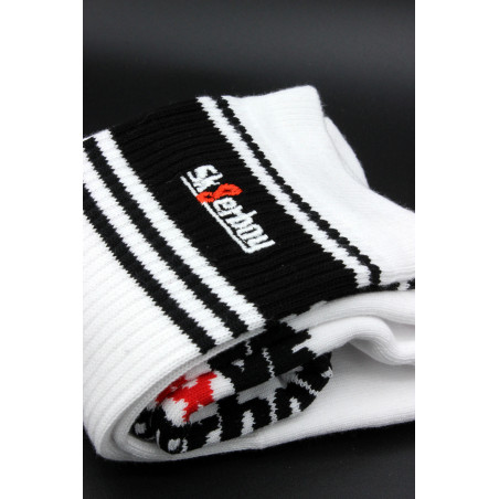Chaussettes blanches Sk8erboy Deluxe Blanc-Noir