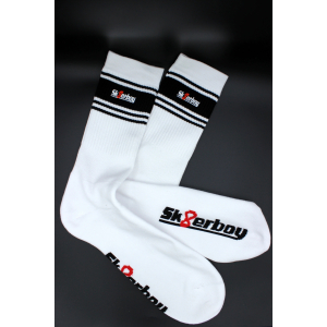Chaussettes blanches Sk8erboy Deluxe Blanc-Noir