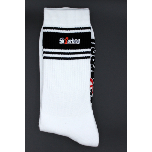 Chaussettes blanches Sk8erboy Deluxe Blanc-Noir