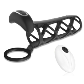 Gaine de Pénis Vibrante TRISILY 10.5 x 4cm Noir