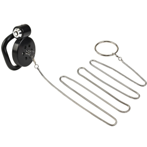 Cage de chasteté avec laisse LEASHIDY Noire de 2.5 x 3.8 cm