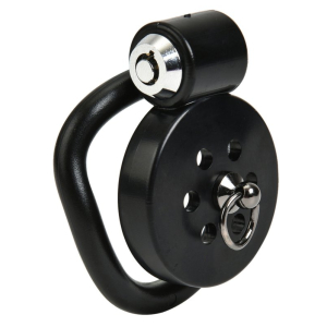 Cage de chasteté avec laisse LEASHIDY Noire de 2.5 x 3.8 cm