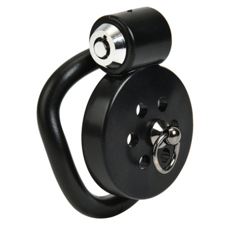 Cage de chasteté avec laisse LEASHIDY Noire de 2.5 x 3.8 cm