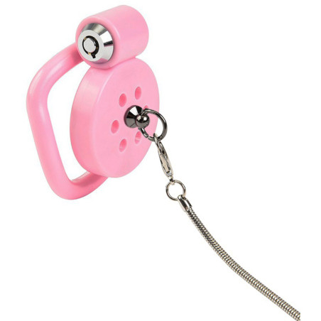 Cage de chasteté avec laisse LEASHIDY Rose de 2.5 x 3.8 cm