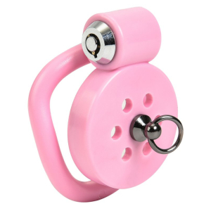 Cage de chasteté avec laisse LEASHIDY Rose de 2.5 x 3.8 cm