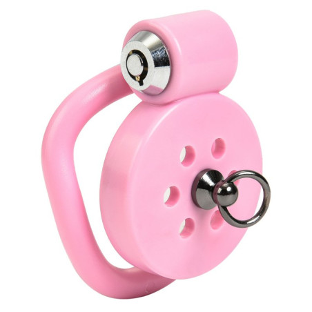 Cage de chasteté avec laisse LEASHIDY Rose de 2.5 x 3.8 cm