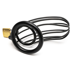 Cage de Chasteté en métal GRILLE 12 x 3.5cm Anneau 50mm Noir