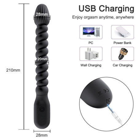 Stimulateur de prostate vibrant FLEX SPIRAL 10 Vibrations