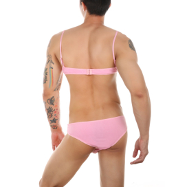 Ensemble Slip et Bra TARMINA Rose 2