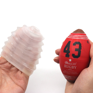 Oeuf de masturbation RUGBY BALL Wavy Rouge