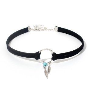 Tour de Cou PLUME GRISE Bleu