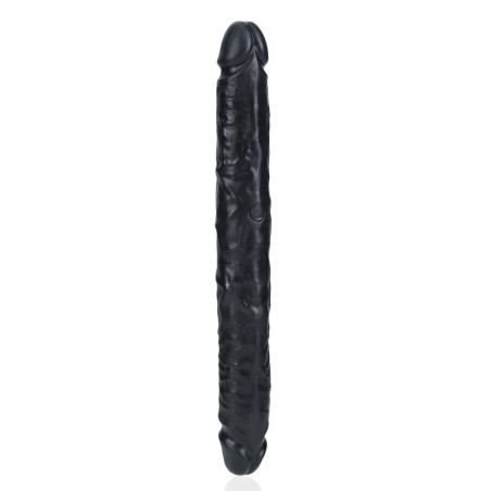 Double Gode STRAIGHT SLIM 30.5 x 3.5cm Noir Relief