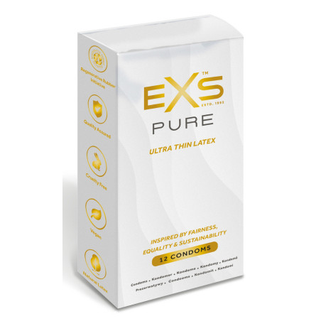 Préservatifs ultra fins PURE de EXS 53 mm | Boîte de 12