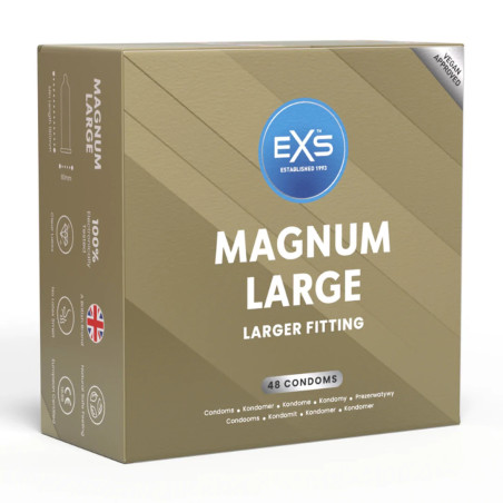 Préservatifs en latex XXL MAGNUM de EXS 60mm | Boîte de 48