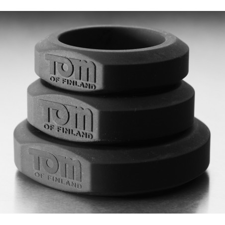 Lot de 3 Cockrings Silicone TOM OF FINLAND Noirs