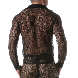 Chemise en dentelle Manches longues LACE SHIRT Noire