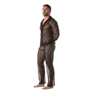 Chemise en dentelle Manches longues LACE SHIRT Noire