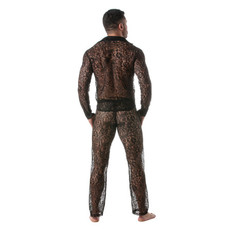 Chemise en dentelle Manches longues LACE SHIRT Noire